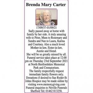 BRENDA MARY CARTER