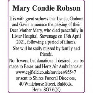 Mary Condie Robson