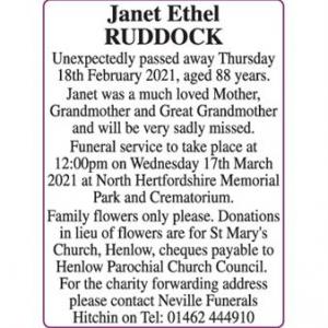 Janet Ethel RUDDOCK