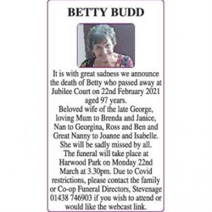 BETTY BUDD