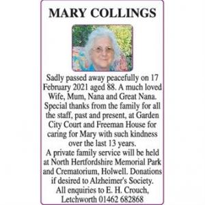 MARY COLLINGS