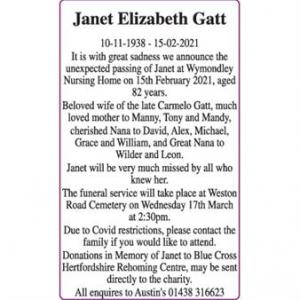 Janet Elizabeth Gatt