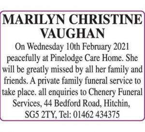 MARILYN CHRISTINE VAUGHAN