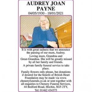 AUDREY JOAN PAYNE