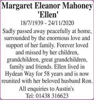 Margaret Eleanor Mahoney ‘Ellen’