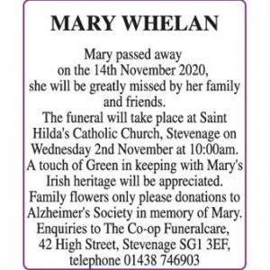 MARY WHELAN