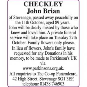 CHECKLEY
John Brian