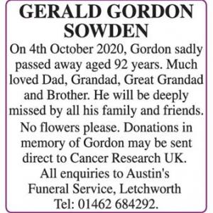 GERALD GORDON SOWDEN