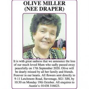 Olive Miller (nee Draper)