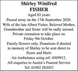 SHIRLEY WINIFRED FISHER