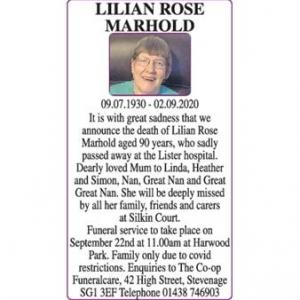 LILIAN ROSE MARHOLD