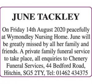 JUNE TACKLEY