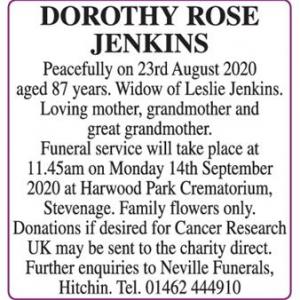 DOROTHY ROSE JENKINS