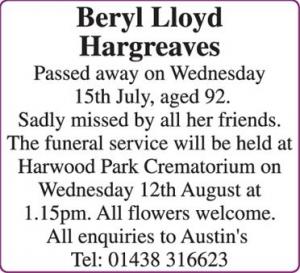 Beryl Hargreaves