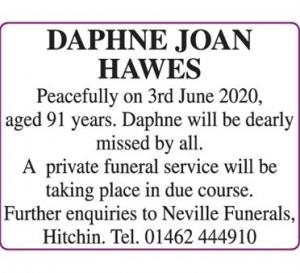 DAPHNE JOAN HAWES