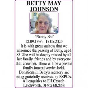 BETTY MAY JOHNSON