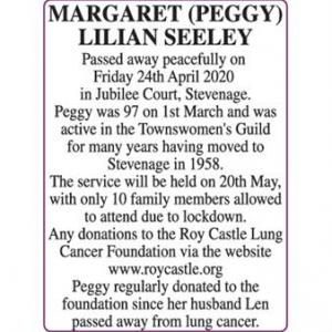 MARGARET (PEGGY) LILIAN SEELEY