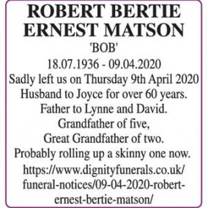 ROBERT BERTIE ERNEST MATSON