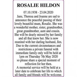 ROSALIE HILDON