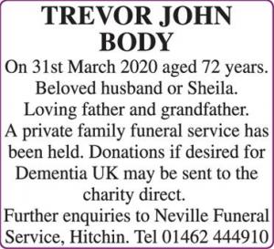 TREVOR JOHN BODY