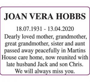 JOAN VERA HOBBS