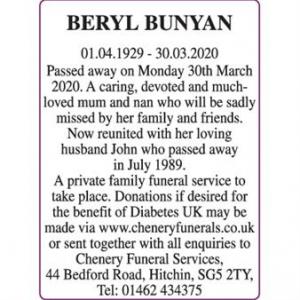 BERYL BUNYAN