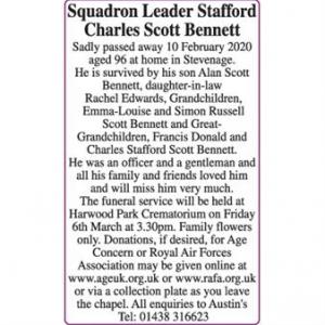 Squadren Leader Stafford Charles Scott Bennett