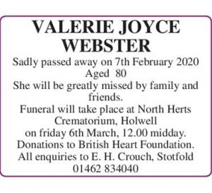 Valerie Joyce Webster