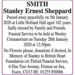 SMITH - Stanley Ernest Sheppard