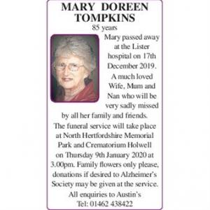 MARY DOREEN TOMPKINS