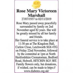 Rose Mary Victoreen Marshall