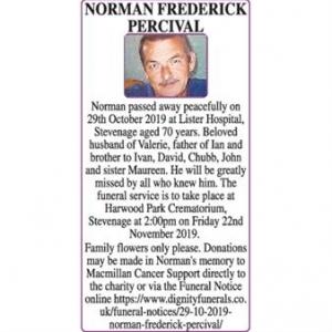 NORMAN FREDERICK PERCIVAL