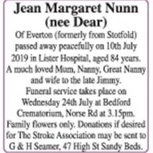 Jean Margaret Nunn
(nee Dear)