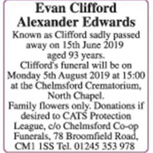 Evan Clifford Alexander Edwards
known as Clifford