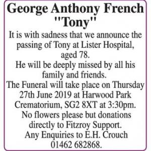 George Anthony French
Tony