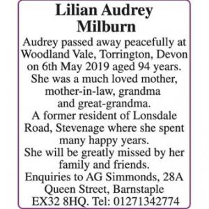 Lilian Audrey Milburn