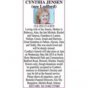 Cynthia Jenson
(nee Ludford)