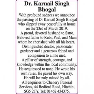 Dr Karnail Singh Boghal