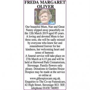 Freda Margaret Oliver