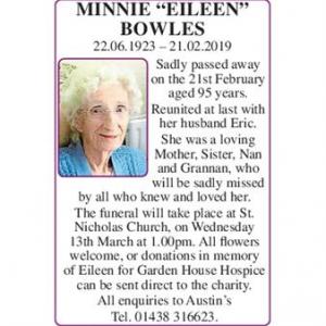 Minnie Eileen Bowles