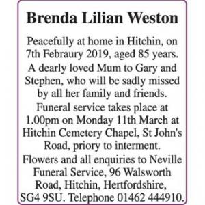 Brenda Lilian Weston