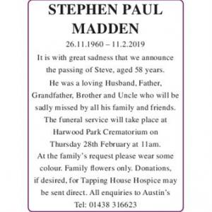 STEPHEN PAUL MADDEN