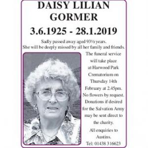 Daisy Lilian Gormer