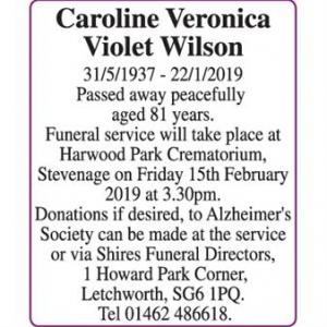 Caroline Veronica Violet Wilson