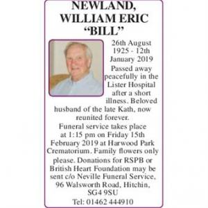 William Eric NEWLAND "Bill"