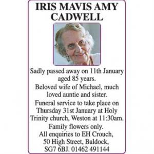 IRIS MAVIS AMY CADWELL