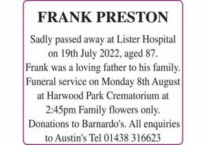 FRANK PRESTON