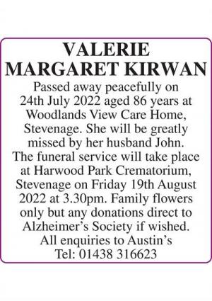 Valerie Margaret Kirwan